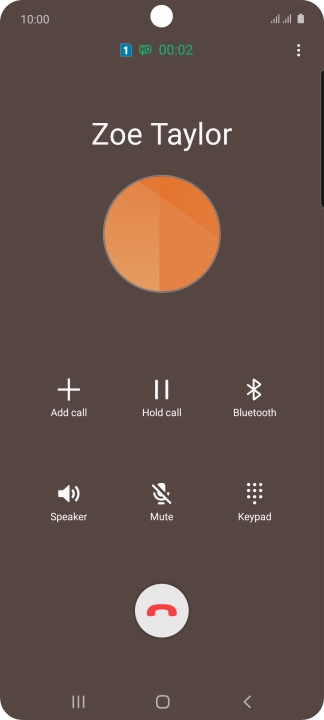 Press the end call icon. Press the end call icon.