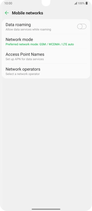 Press Network mode.