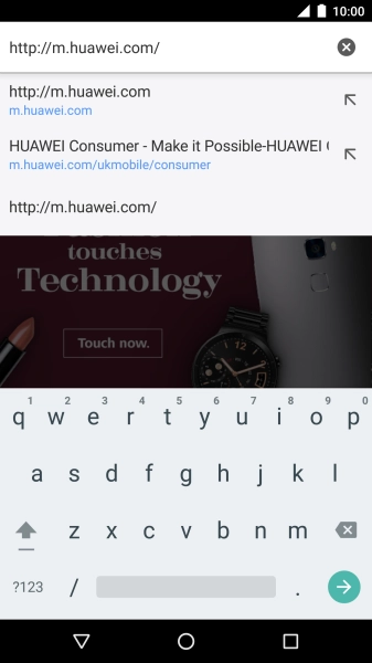 Key in the address of the required web page and press arrow right. Key in the address of the required web page and press arrow right.