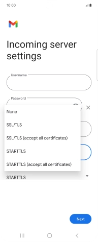 Press SSL/TLS. Press SSL/TLS.