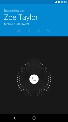 Press and drag the phone icon right. Press and drag the phone icon right.