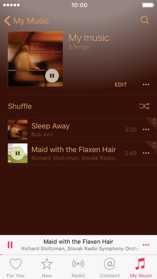 Press the song title. Press the song title.