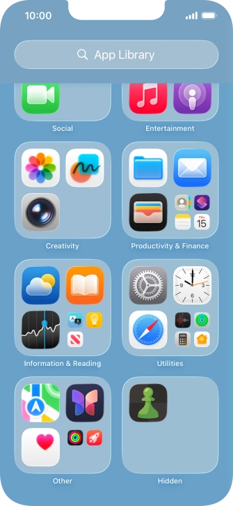 Press and hold the required app.