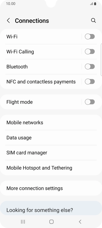 Press Data usage.