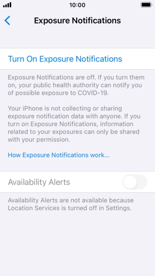 Press Turn On Exposure Notifications. Press Turn On Exposure Notifications.