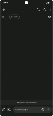 Press the text input field and write the text for your text message.