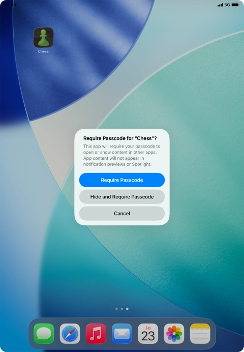 Press Require Passcode. Press Require Passcode.