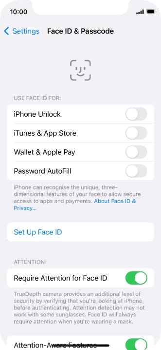Press Set Up Face ID. Press Set Up Face ID.