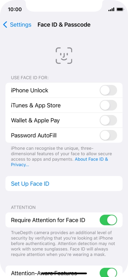 Press Set Up Face ID. Press Set Up Face ID.