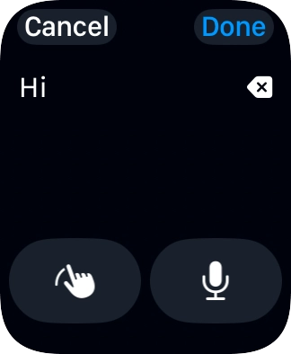 Press the microphone icon and record the message. Press the microphone icon and record the message.