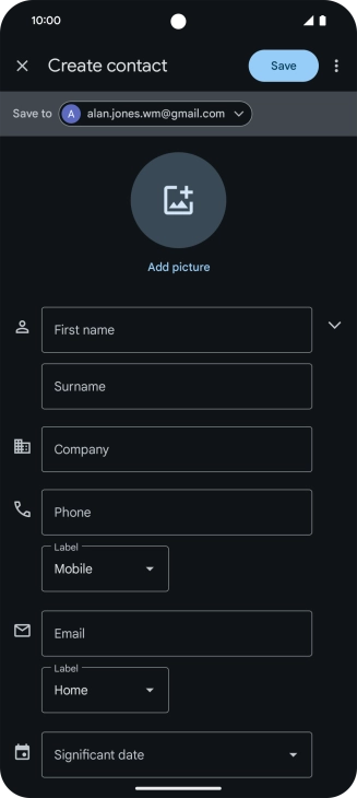 Press the address book drop down list. Press the address book drop down list.