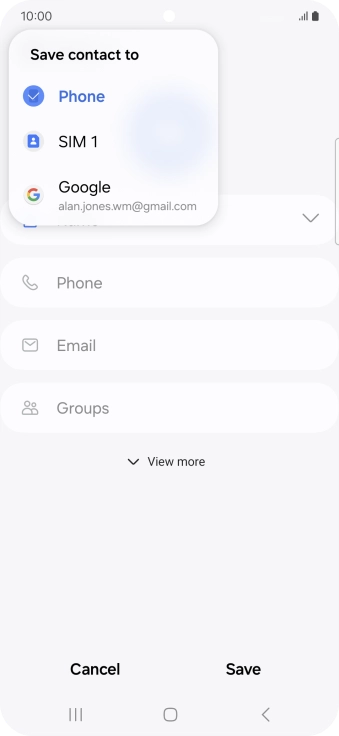 Press the required Google account.