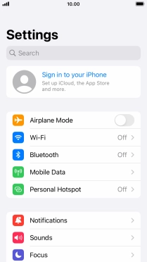 Press Sign in to your iPhone.