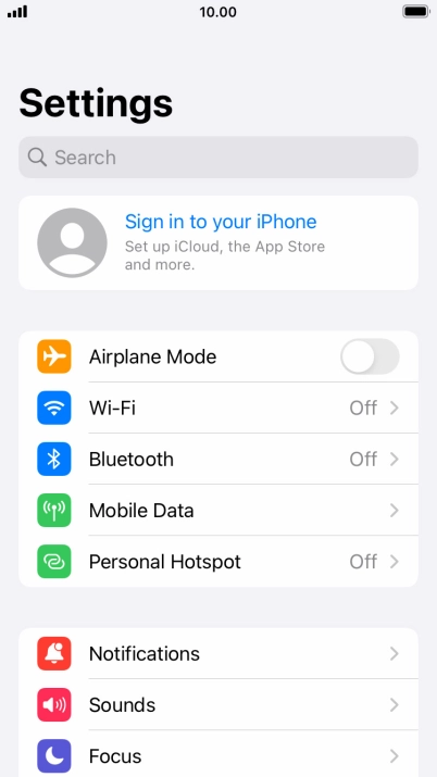 Press Sign in to your iPhone.