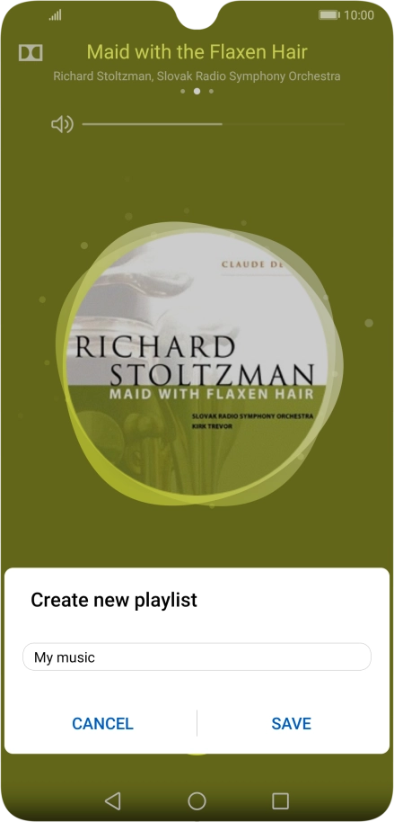 Key in a name for the playlist and press SAVE. Key in a name for the playlist and press SAVE.