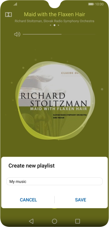Key in a name for the playlist and press SAVE. Key in a name for the playlist and press SAVE.