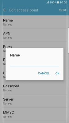 Key in Vodafone Internet and press OK.
