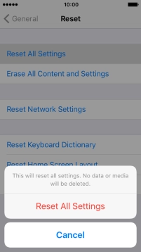 Press Reset All Settings.