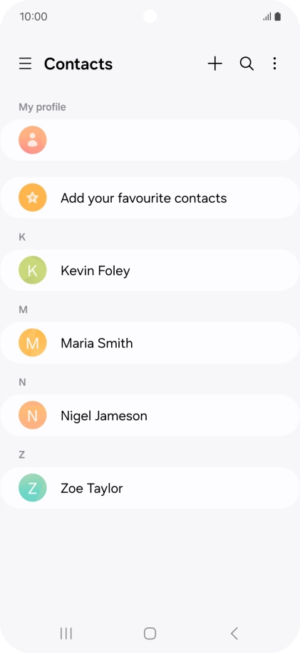 Press the new contact icon. Press the new contact icon.