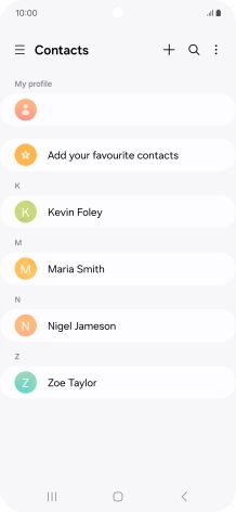 Press the new contact icon. Press the new contact icon.