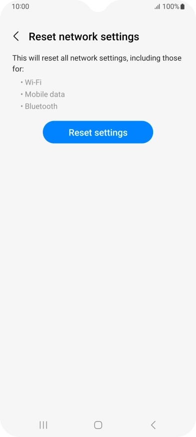 Press Reset settings. Press Reset settings.