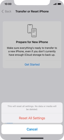 Press Reset All Settings. Press Reset All Settings.