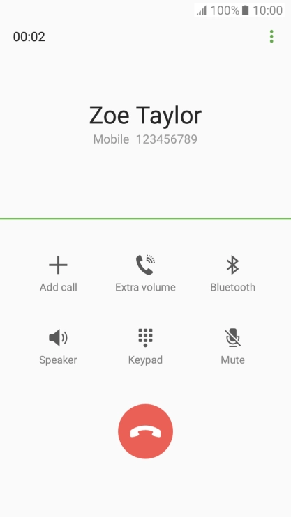 Press the end call icon. Press the end call icon.
