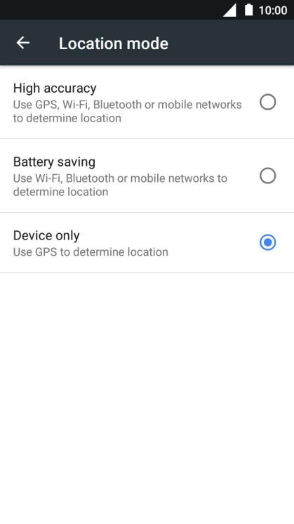 If you select High accuracy, your phone can find your exact position using the GPS satellites, the mobile network and nearby Wi-Fi networks. Satellite-based GPS requires a clear view of the sky. If you select High accuracy, your phone can find your exact position using the GPS satellites, the mobile network and nearby Wi-Fi networks. Satellite-based GPS requires a clear view of the sky.