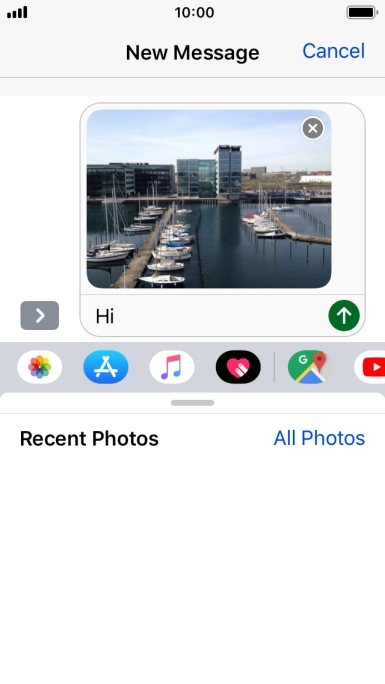 Press the send icon. Press the send icon.
