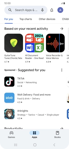 Press the search field. Press the search field.