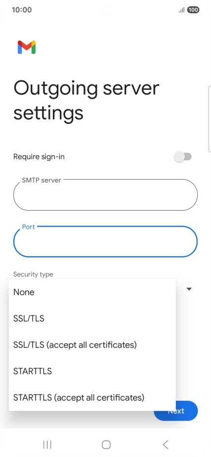 Press SSL/TLS.