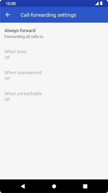Press the required divert type. Press the required divert type.