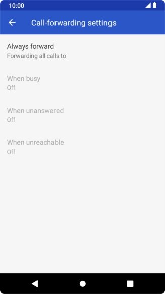 Press the required divert type. Press the required divert type.