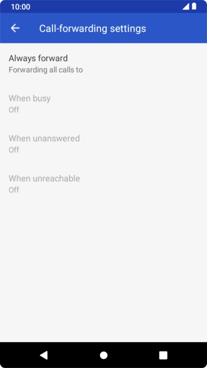 Press the required divert type. Press the required divert type.