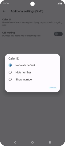 Press Show number to turn on caller identification.