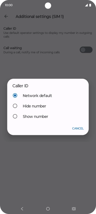 Press Show number to turn on caller identification.