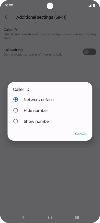 Press Show number to turn on caller identification.