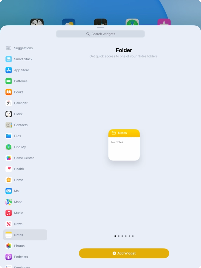 Press Add Widget.