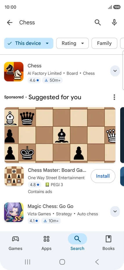 Press the required app.