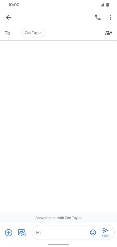 Press the send icon when you've finished your text message.