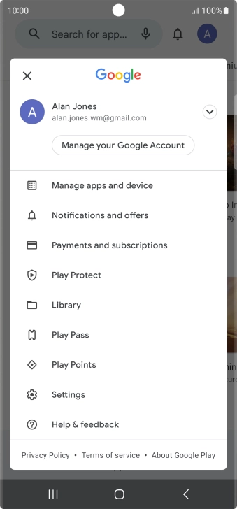 Press Manage apps and device. Press Manage apps and device.