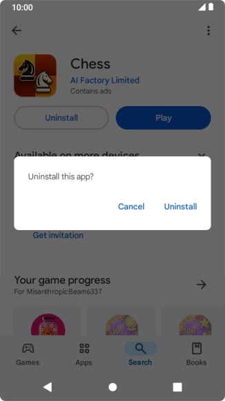 Press Uninstall.