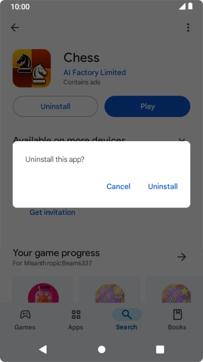 Press Uninstall.