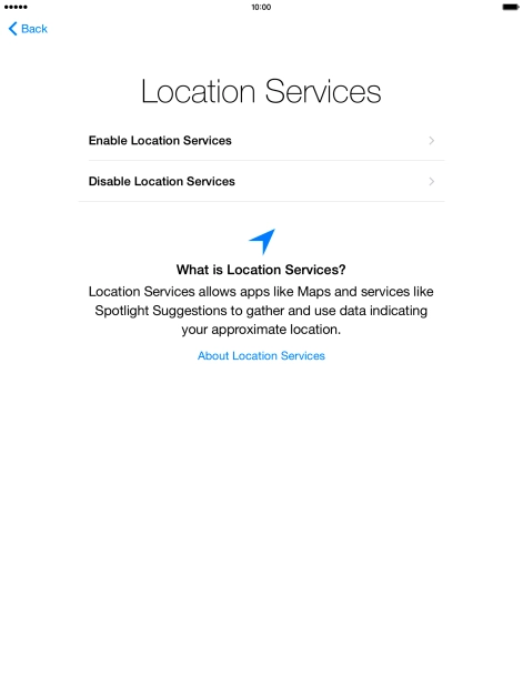 Press Enable Location Services to turn on the function.