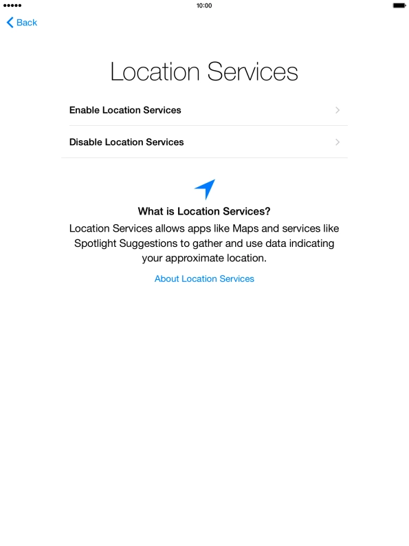 Press Enable Location Services to turn on the function.