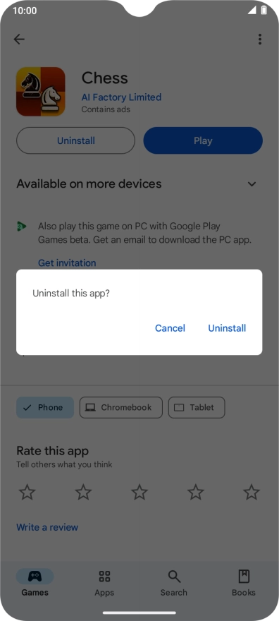 Press Uninstall.
