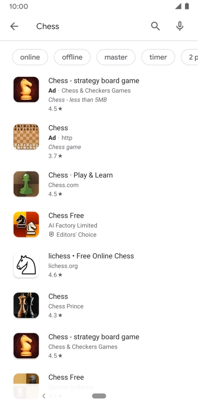 Press the required app. Press the required app.