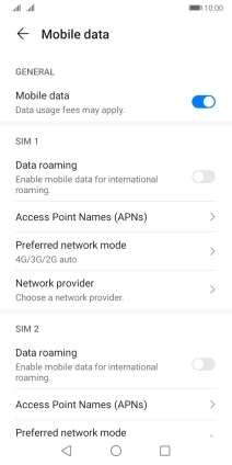 Press Network provider below the required SIM. Press Network provider below the required SIM.