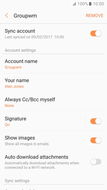 Press Sync account to turn on the function.