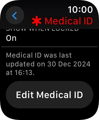 Press Edit Medical ID. Press Edit Medical ID.